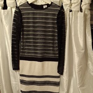 Julia Jordan Black and Cream Knit Sweater Dress 4